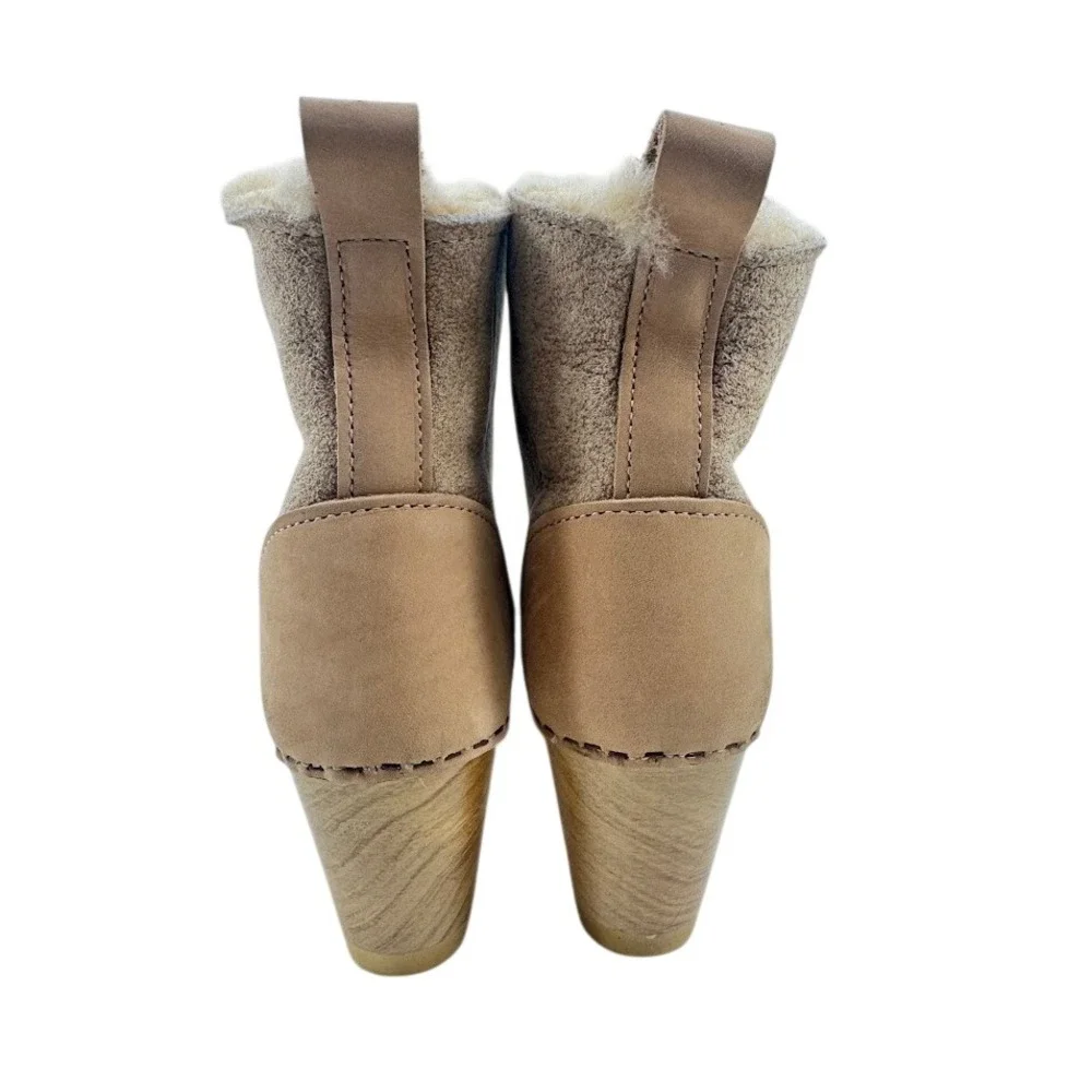 No.6 Mid-Heel Shearling Clog Boots – EU 35